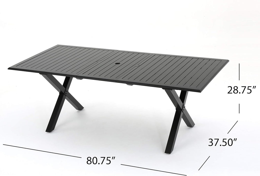 Black Cast Aluminum Rectangular Dining Table E893