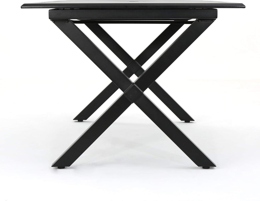 Black Cast Aluminum Rectangular Dining Table E893