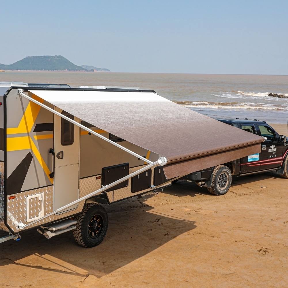 Brown Fade Retractable RV Patio Awning F20766