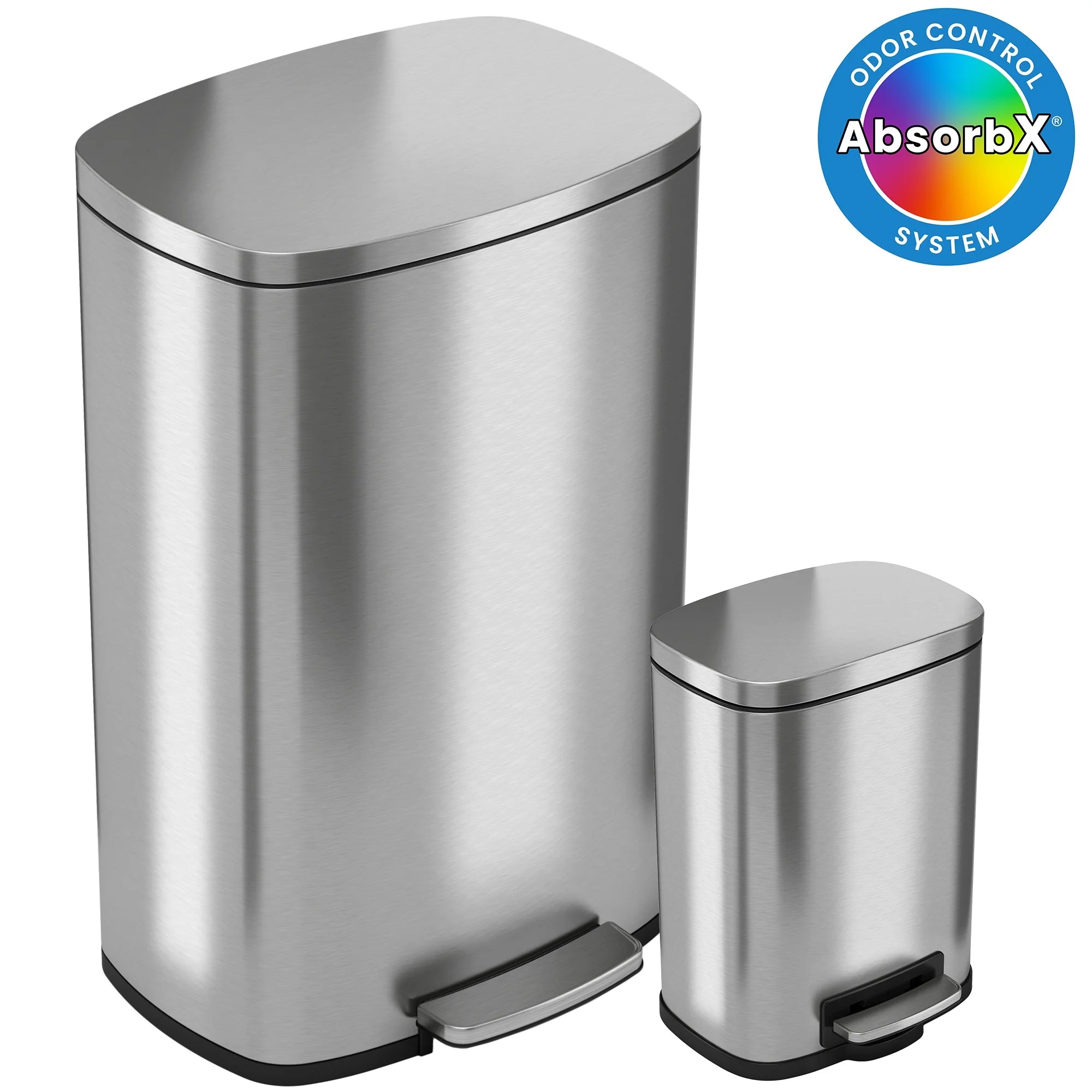 13.2 Gallon and 1.32 Gallon Stainless Steel Step Trash Can G467