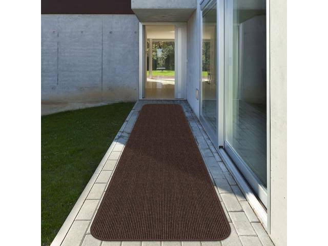 Double-Ribbed Carpet Runner with Skid-Resistant Rubber Backing - Bittersweet Brown - 4' x 50' Q233203