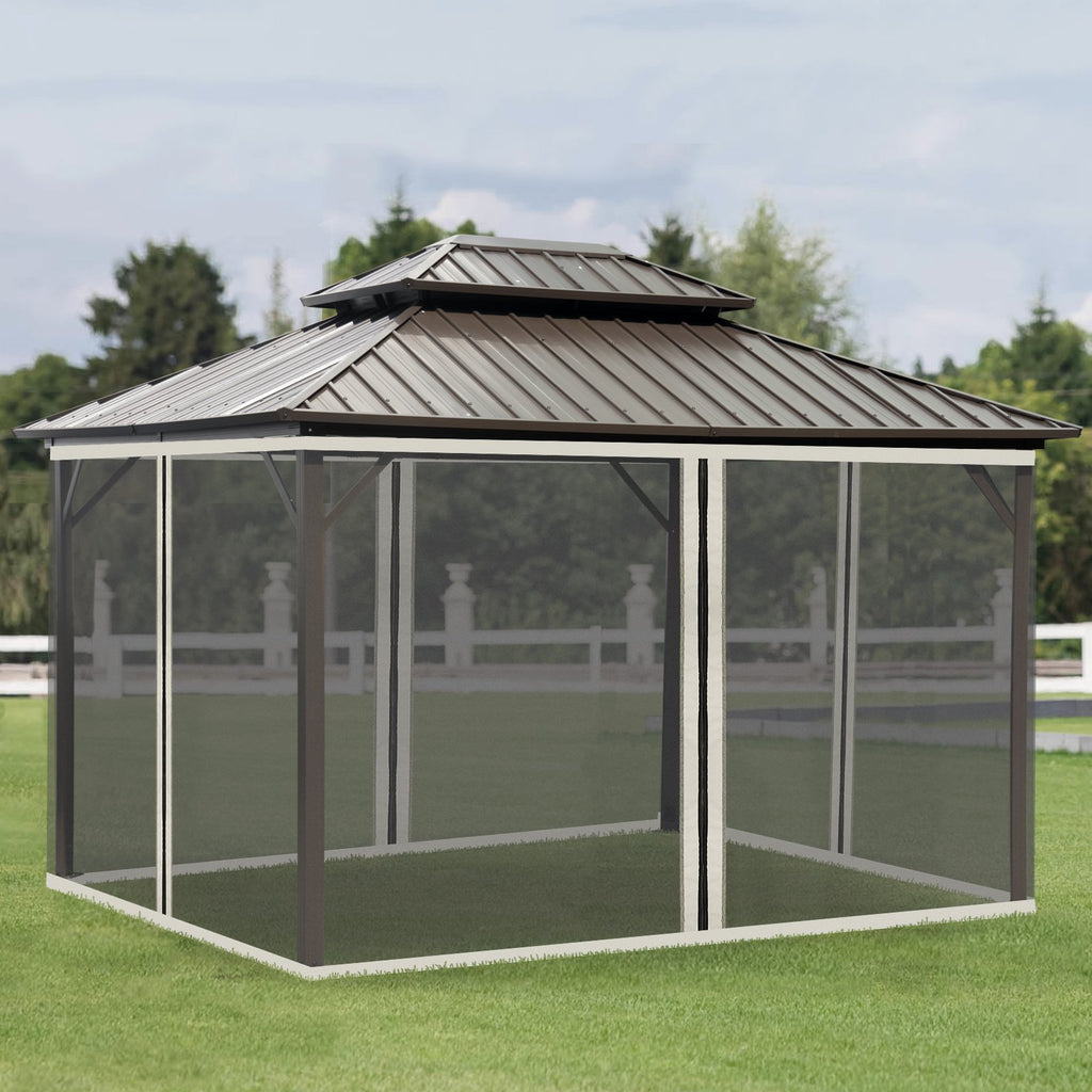 10' x 13' 4-panel Mesh Mosquito Netting Sidewalls with Zippers E7201