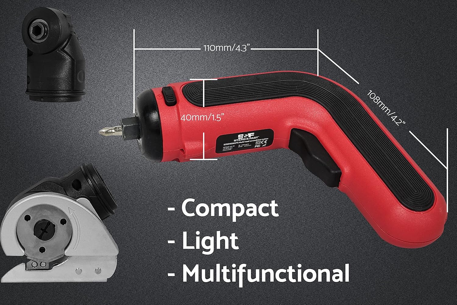 Cordless Electric Scissors Screwdriver 3.6V Rechargeable Power Multitool Pack of 2 F427672