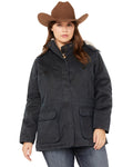 Navy Sherpa-Lined Hooded Jacket Plus Size 2X T41868