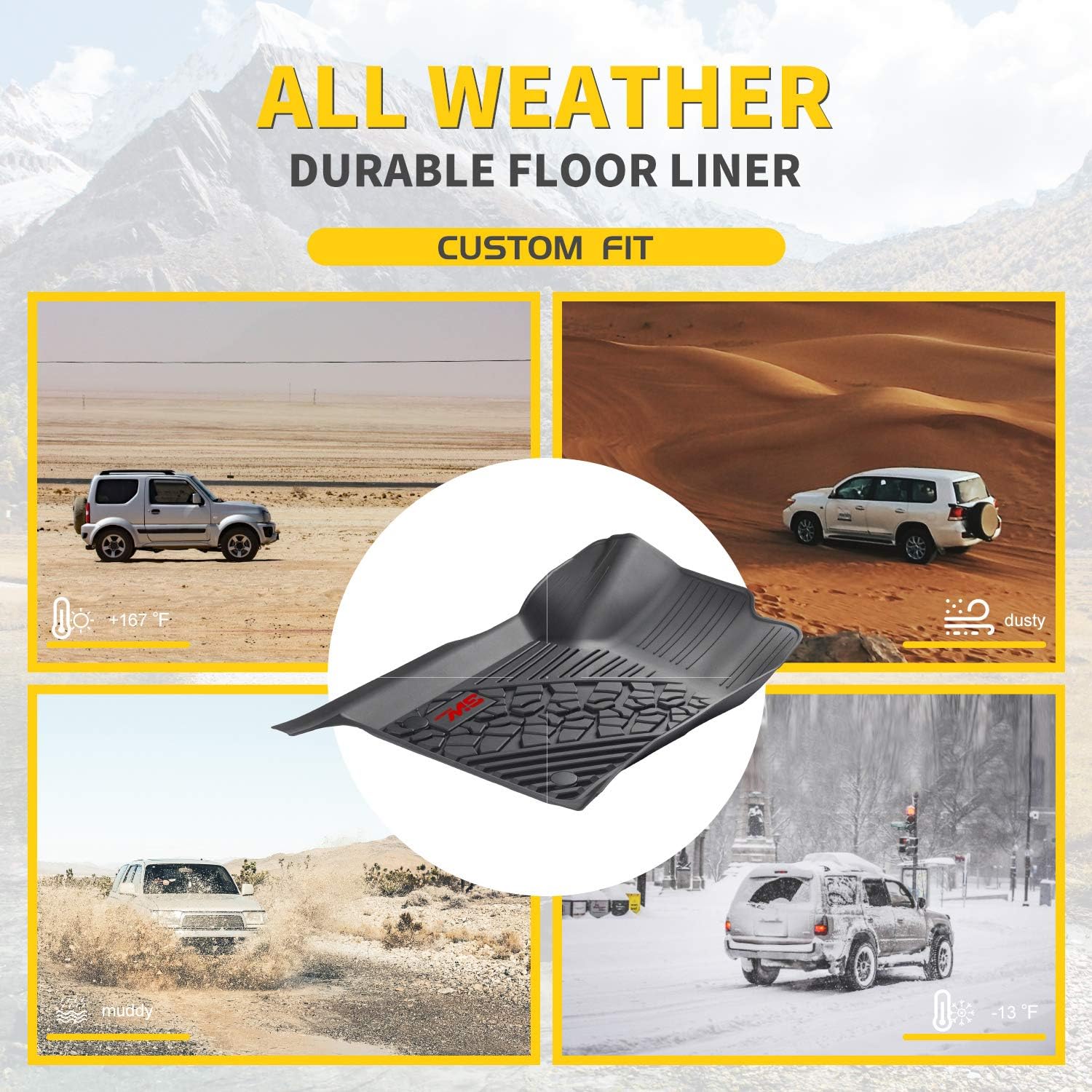 Black Cargo Mat for Jeep Wrangler JL 2018-2021 4-Door Trunk Liner N226464