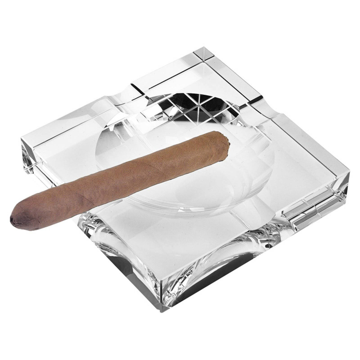 7x22 Hand-Cut Crystal Cigar Ash Tray Q614