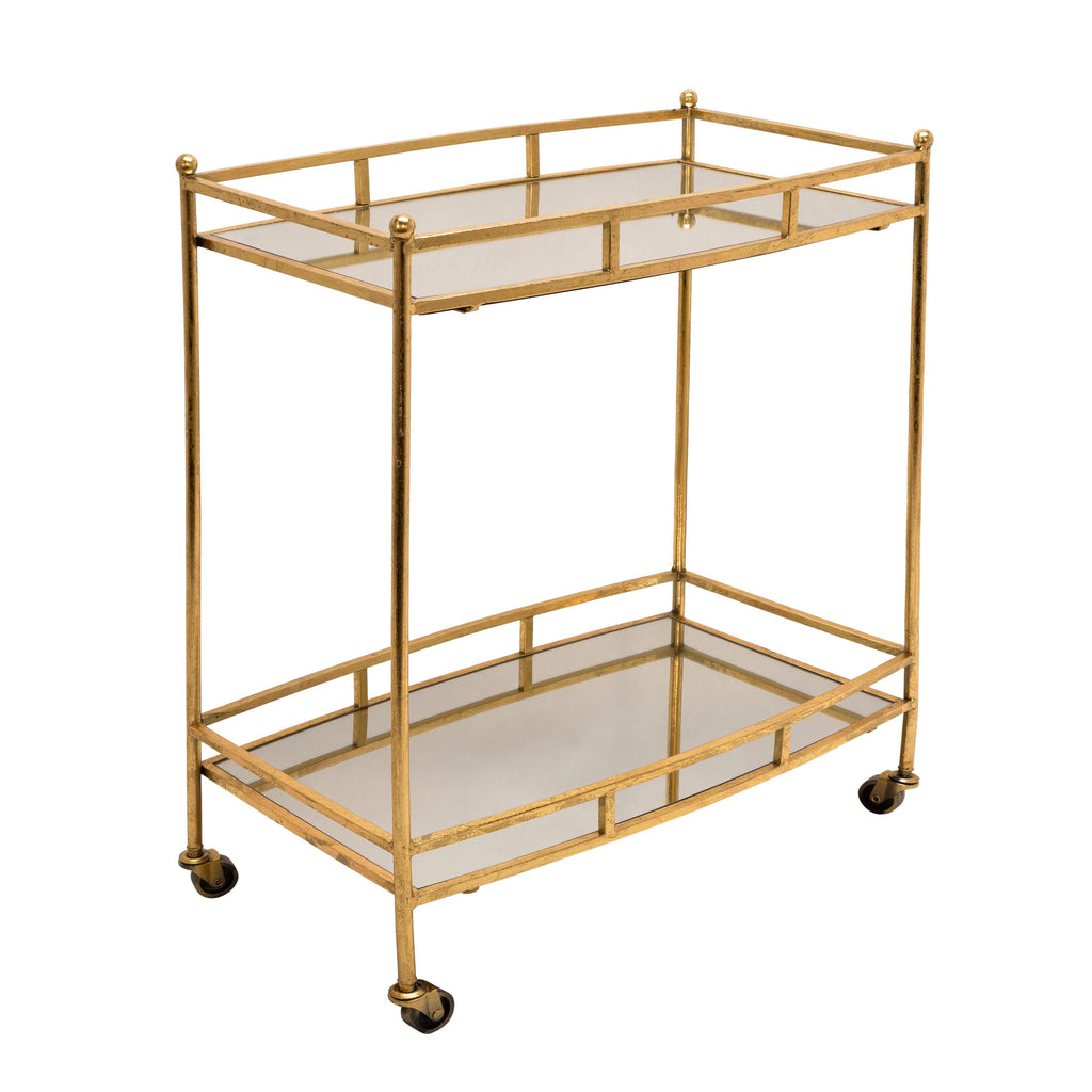 Gold 2 Tier Metal Bar Cart Z39435