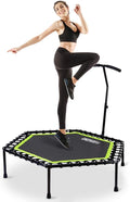 48 Silent Mini Trampoline with Adjustable Handle Bar Bungee Rebounder O31335