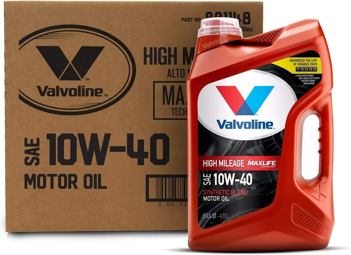 SAE 10W-40 Synthetic Blend Motor Oil 5 QT, Case of 3, Pack of 2 S909