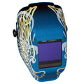 Blue Welding Helmet with Gold Wings Y954
