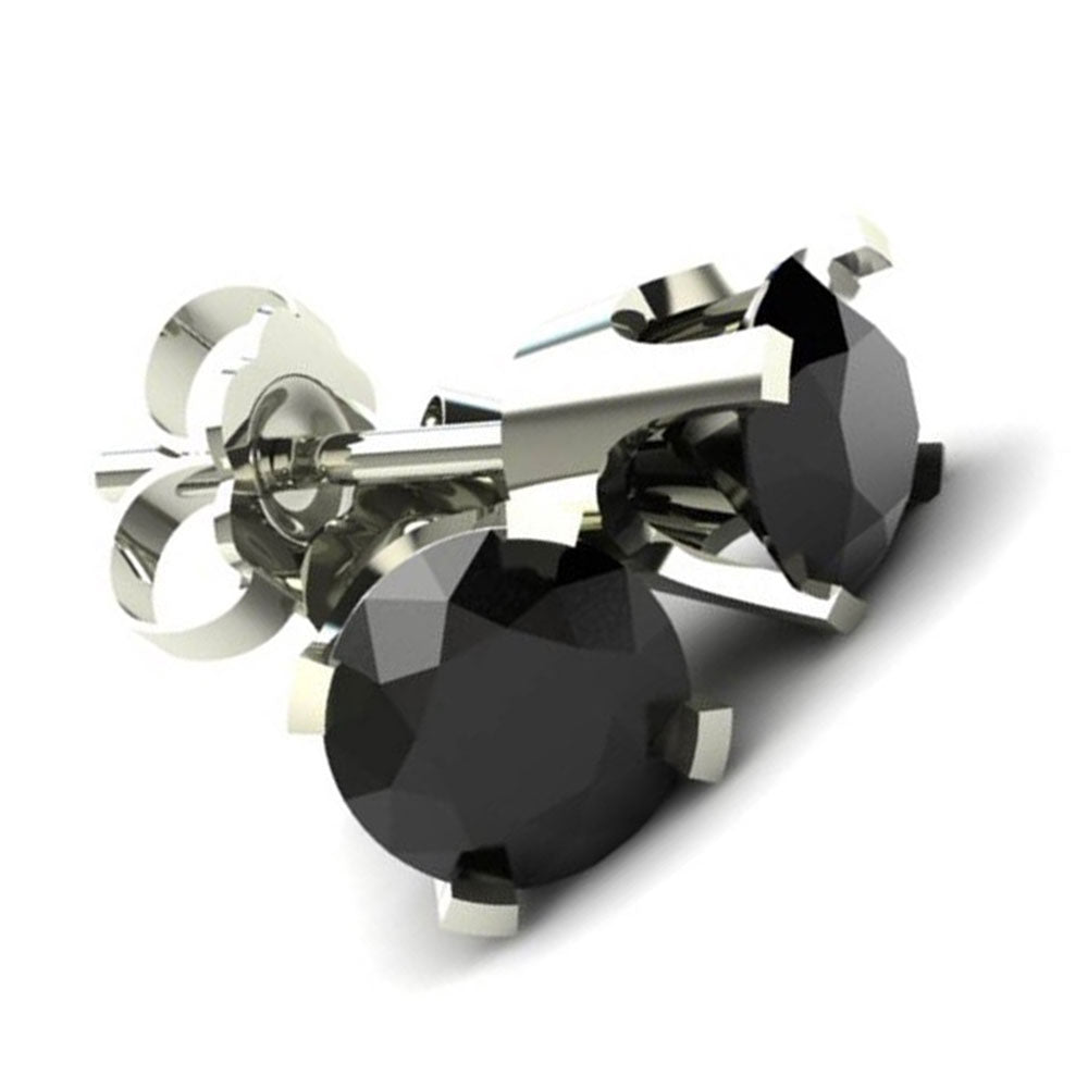 Black Diamond Stud Earrings in 14K Gold A97366