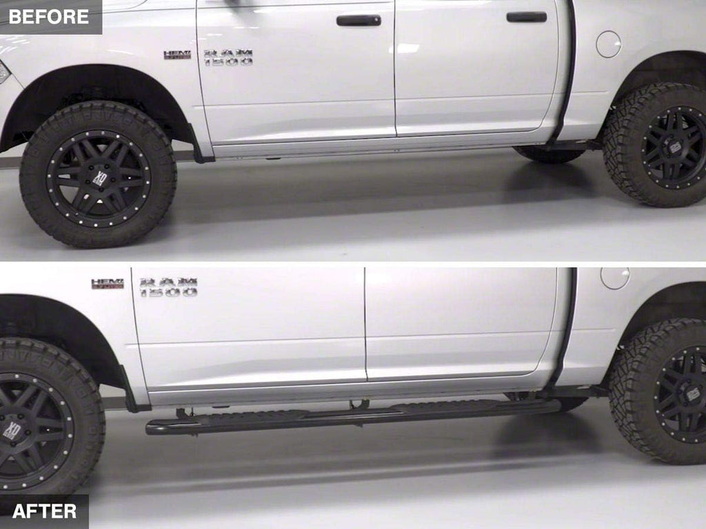 Black 5-Inch Oval Bent End Side Step Bars O301162