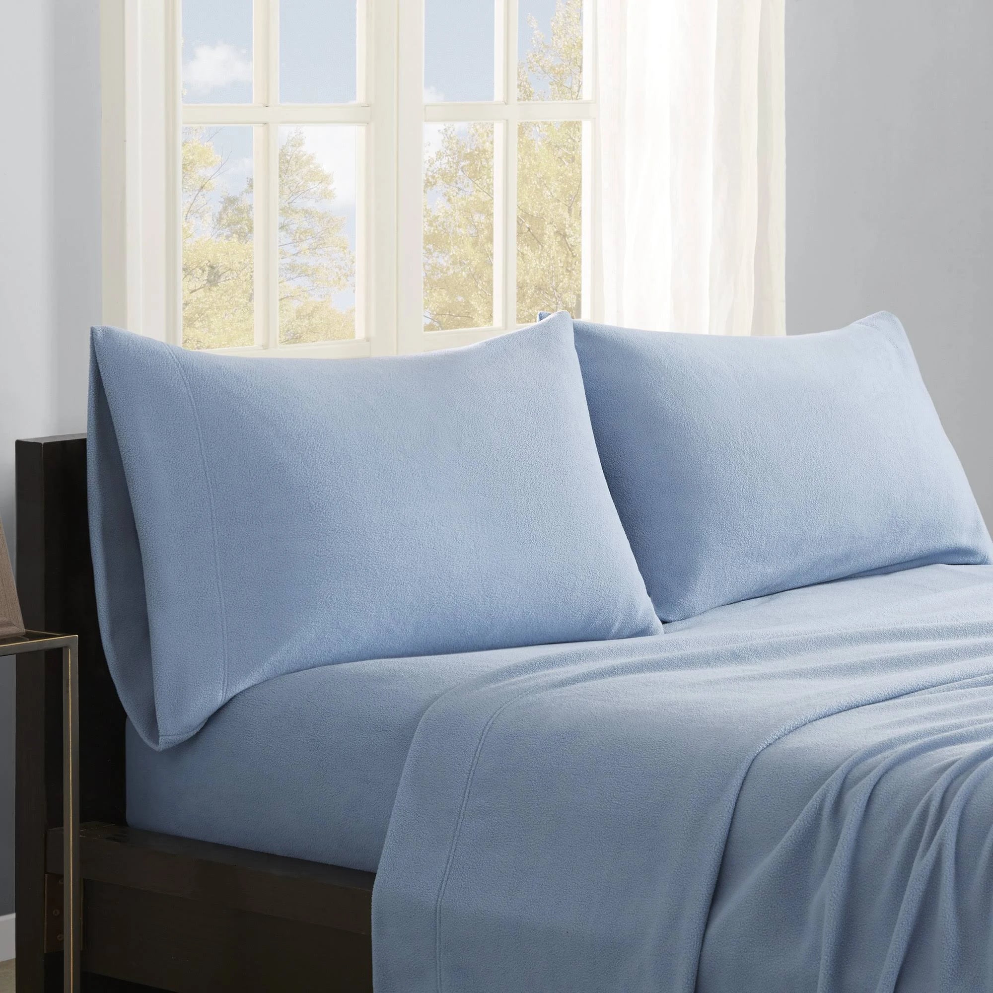 Blue Cal King Micro Fleece Sheet Set R3591