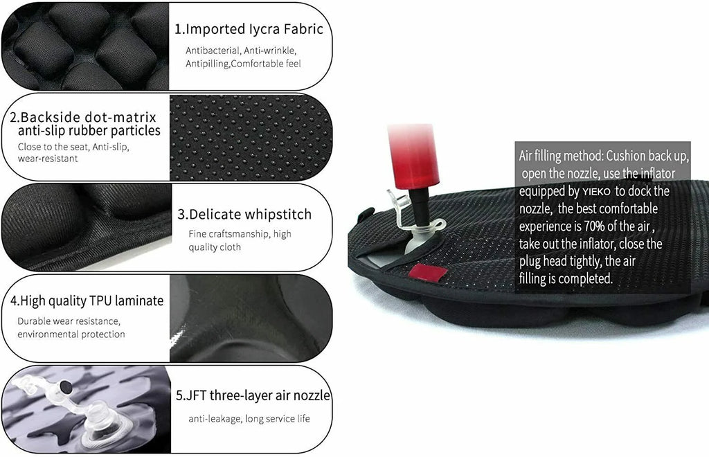 Motorcycle Seat Cushion Pressure Relief Ride Seat Pad K822094