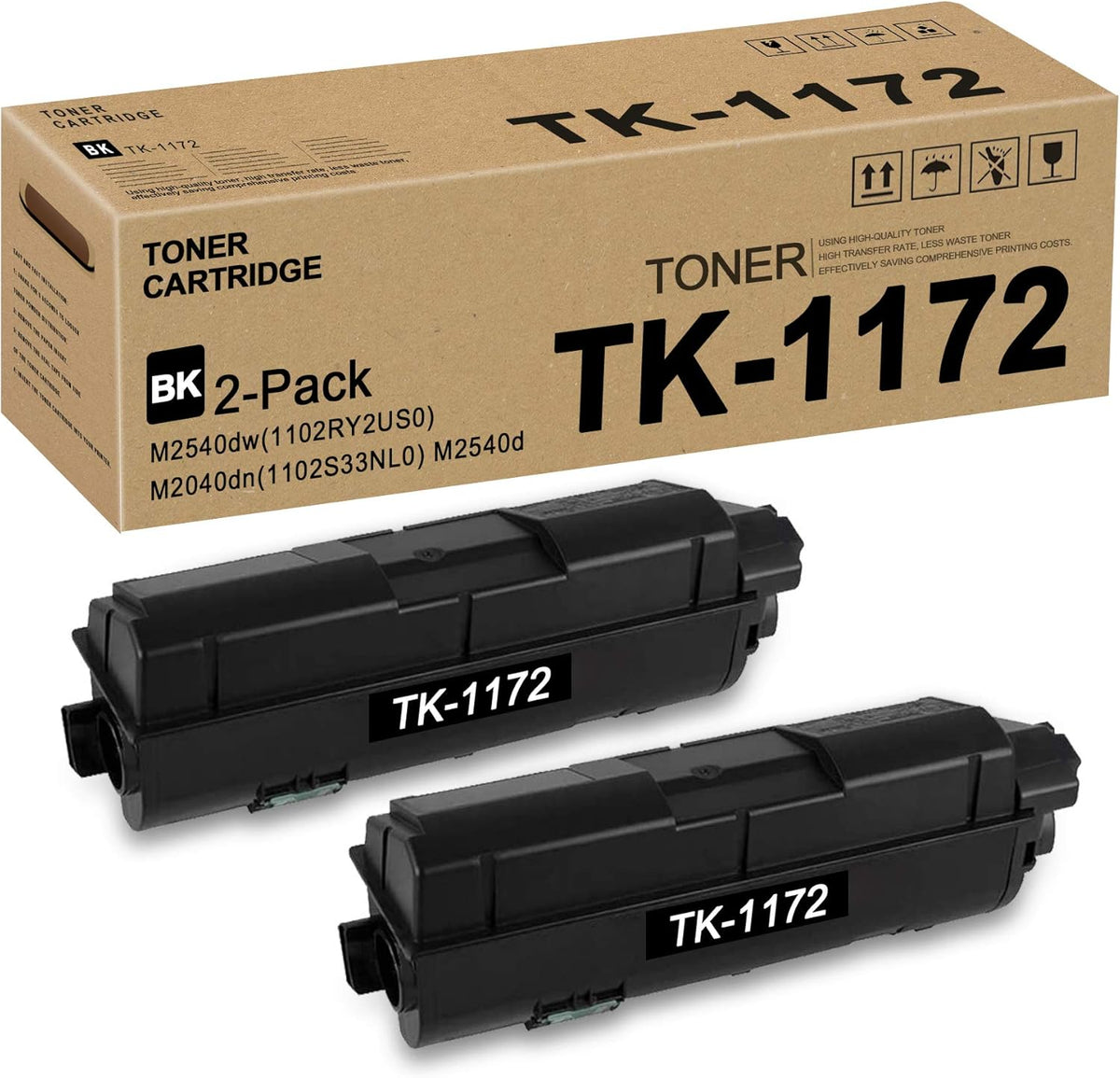 2 Pack Black Toner Cartridge for Kyocera Printer H677