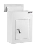 White Through The Wall Drop Box Depository Safe with Key Lock I151274