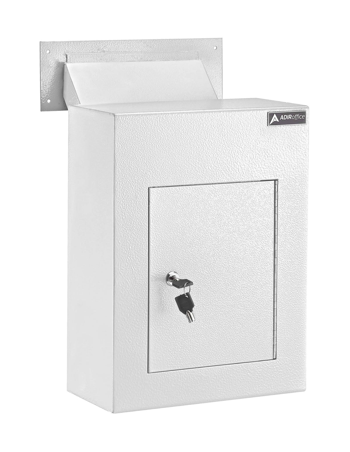 White Through The Wall Drop Box Depository Safe with Key Lock I151274
