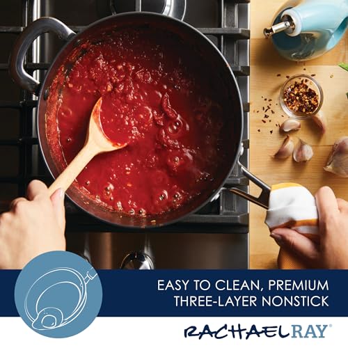 4.5 Quart Black Hard Anodized Nonstick Saucier Pan with Lid O7332