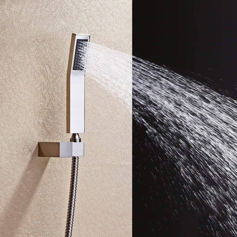 Gold 10 inch Rainfall LED Shower Head with Brass Handheld Shower U915162