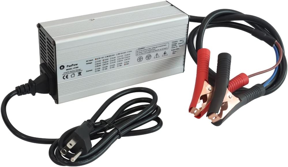 14.6V 20A AC/DC Battery Charger for 12.8V Lithium Iron Phosphate LiFePO4 Battery M7095