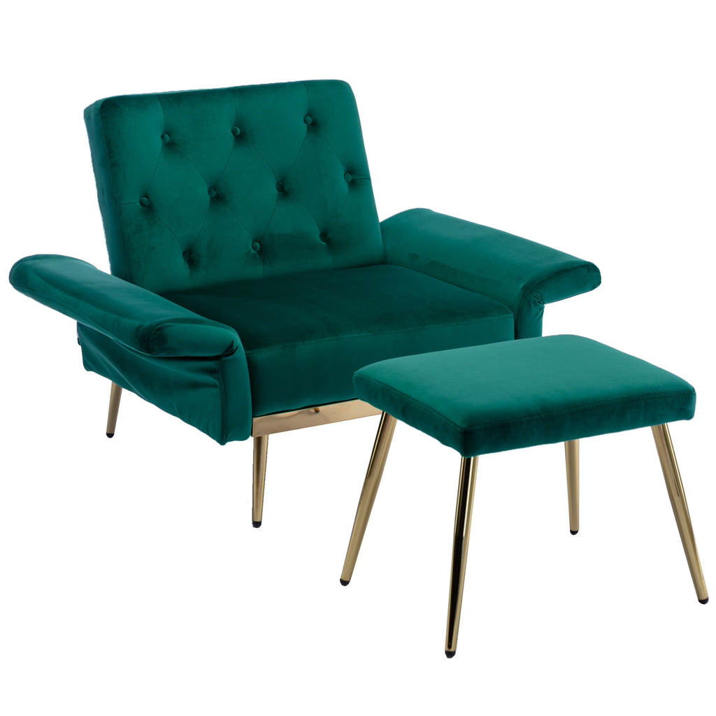Velvet Accent Chair with Ottoman Q44450
