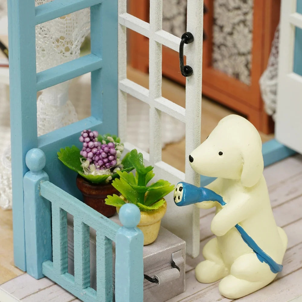 DIY Miniature Dollhouse Kit 3D Wooden House Craft with Furniture LED Lights K689