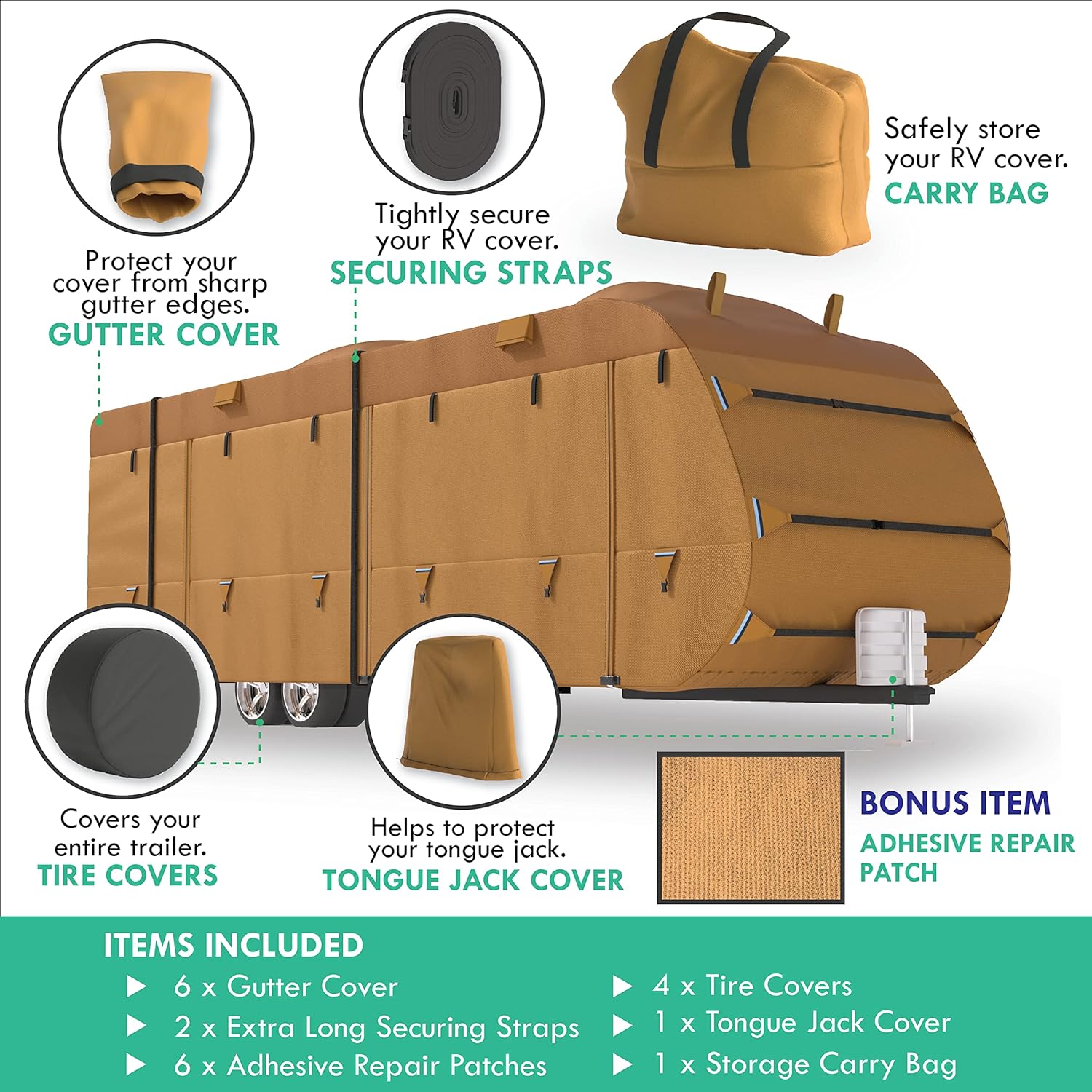 RV Trailer Covers with Storage Bag M7883