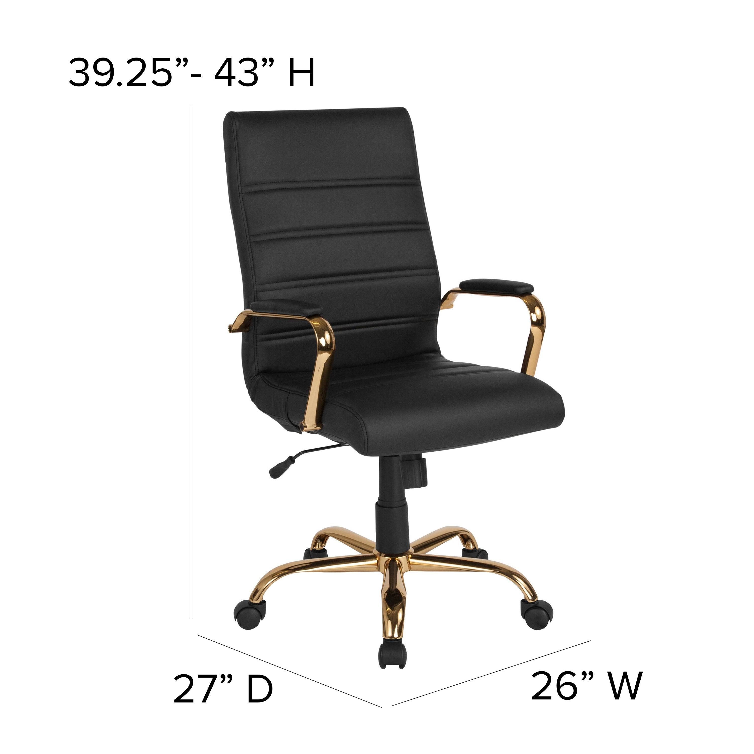 Black Bonded Leather Executive Swivel Chair with Chrome Base A5597
