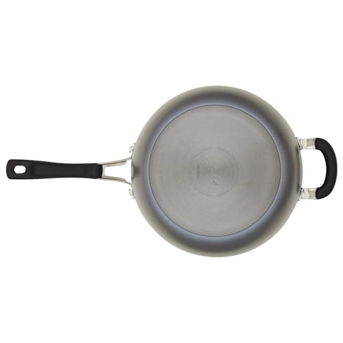 4.5 Quart Black Hard Anodized Nonstick Saucier Pan with Lid O7332