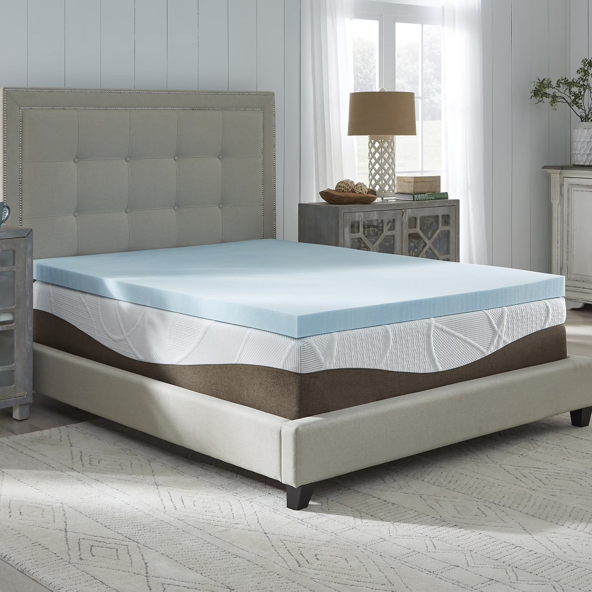 Twin 3" Gel Memory Foam Flat Topper D350