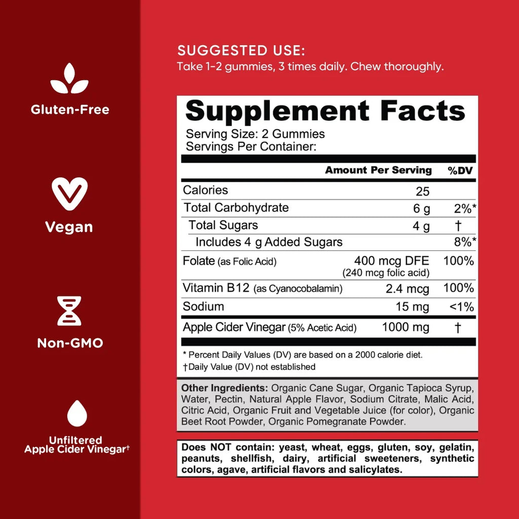 Apple Cider Vinegar Gummies, 120 Count A93291