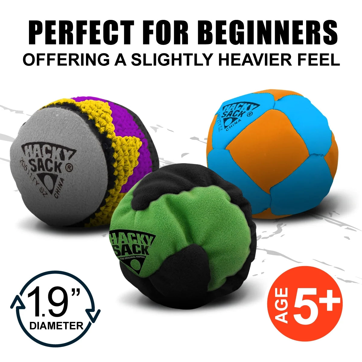 3 PACK Hand Stitched 3 Panel Footbag W4078