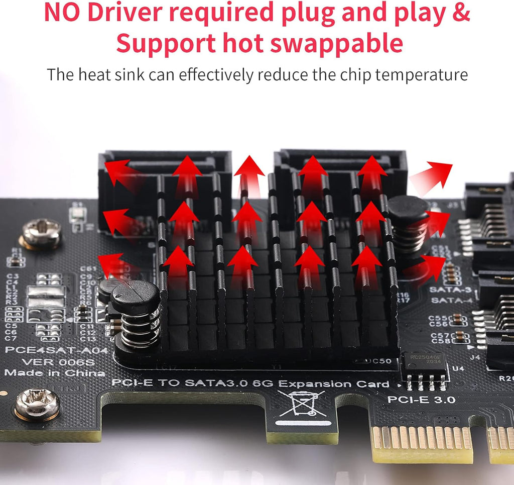 PCIe SATA Card 4 Port Expansion Card C935