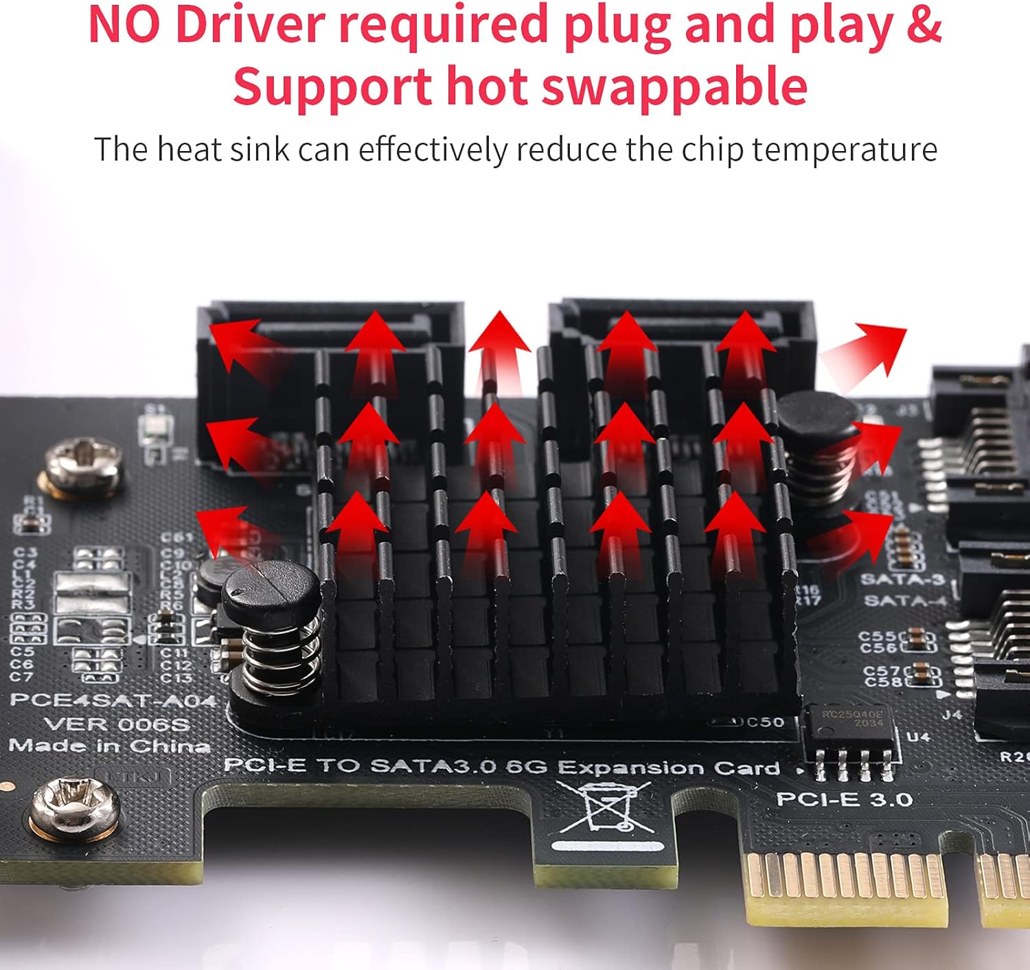 PCIe SATA Card 4 Port Expansion Card C935