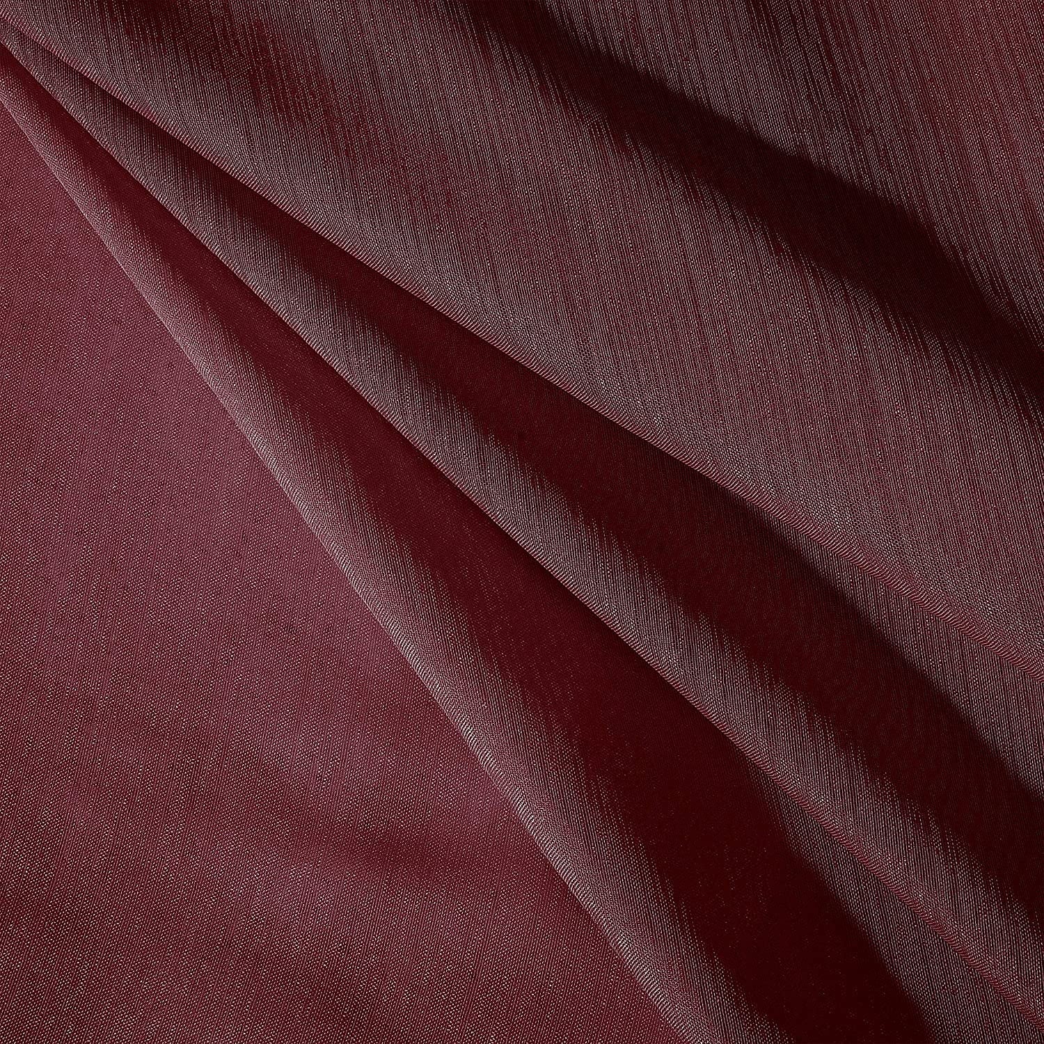 Burgundy Semi-Sheer Grommet Curtain Panel Pair, 108" x 84" K766082