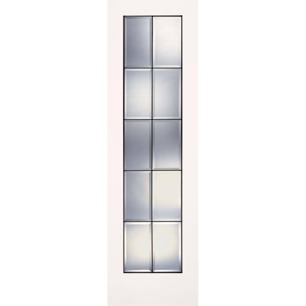 24 in. x 80 in. 10 Lite Clear Bevel Brass Primed MDF Interior Door Slab E948502