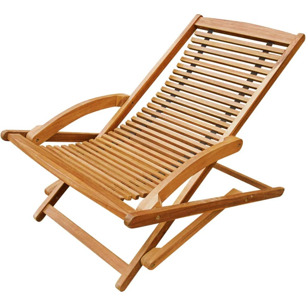 Acacia Wood Deck Chair with Footrest S735767