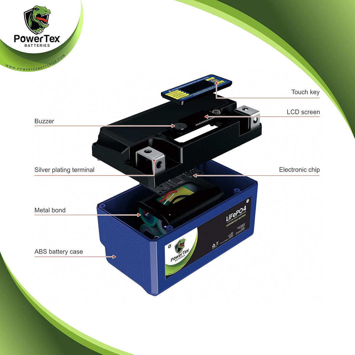 Lithium Ion LiFePO4 Motorcycle Battery U974057