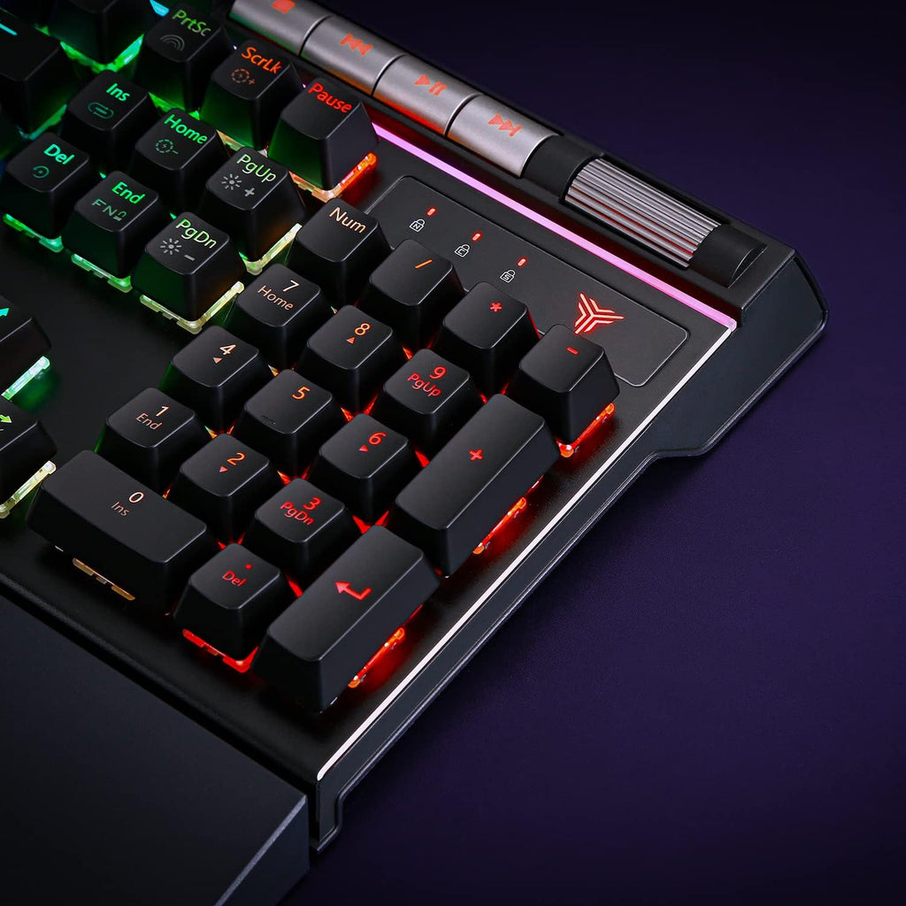 Mechanical Gaming Keyboard Blue Switches RGB Backlight with 2 USB Ports Pack of 2 F738