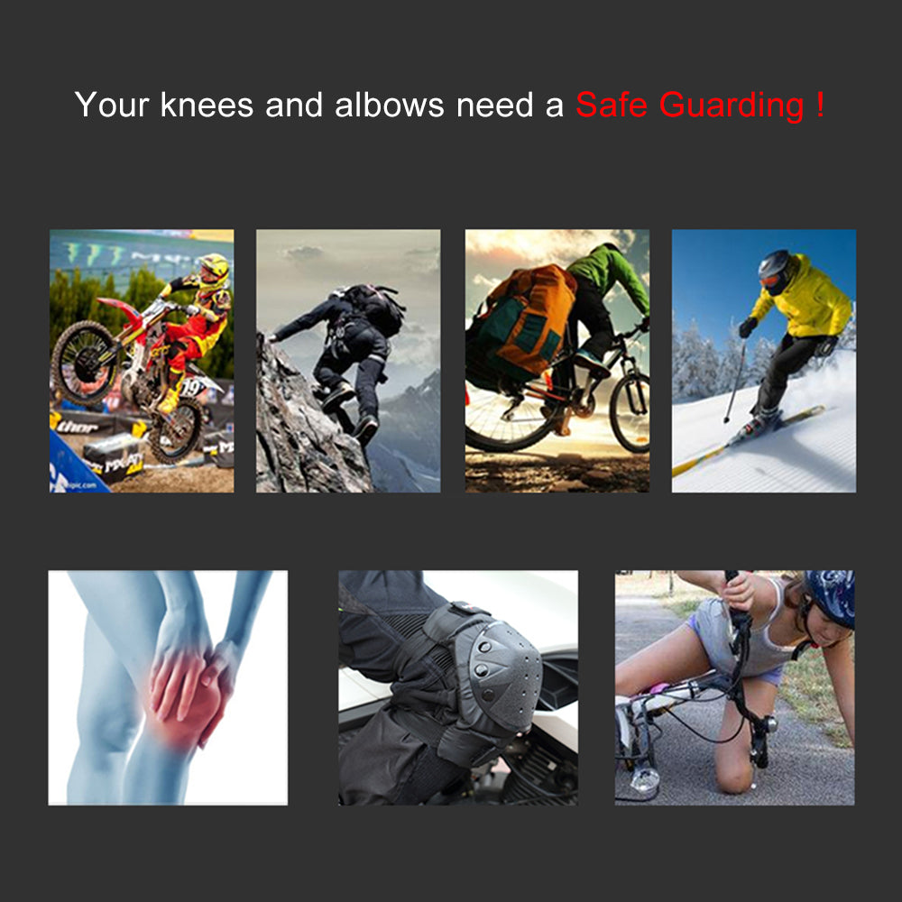 4PCs Cycling Knee Brace and Elbow Guards Protective Pads E619260