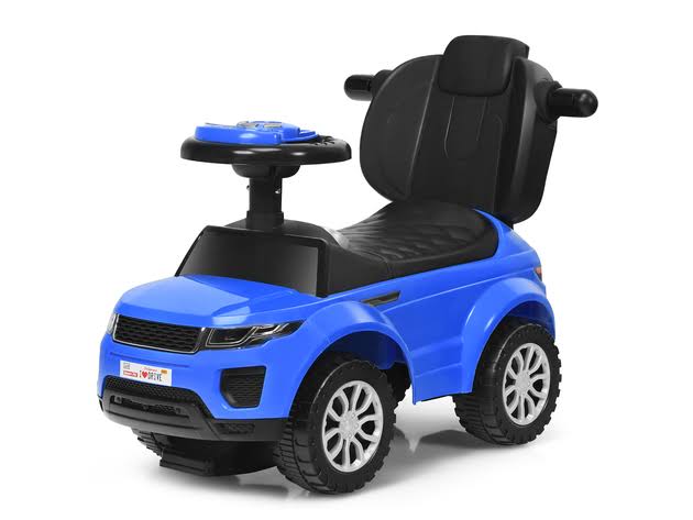 Blue 3 in 1 Ride on Push Car Toddler Stroller Sliding Car L296353