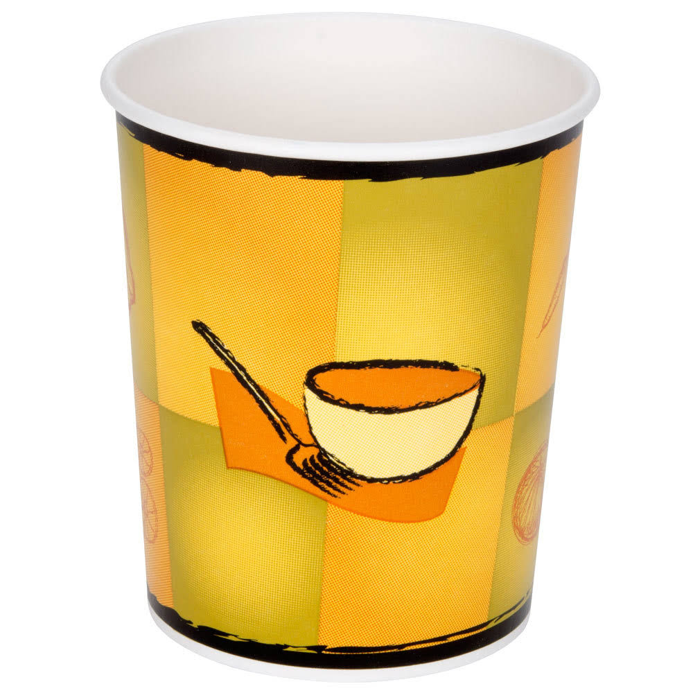 32 oz Double-Wall Poly Paper Soup Cup with Plastic Lid - 250/Case T3473