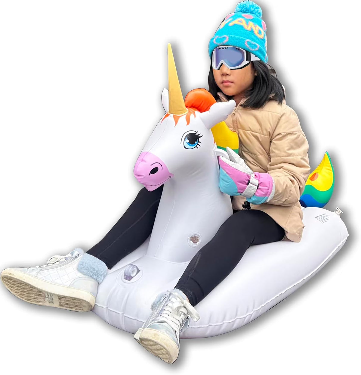 Sled Unicorn Snow Tube Inflatable 49 inches Long One Person C826731