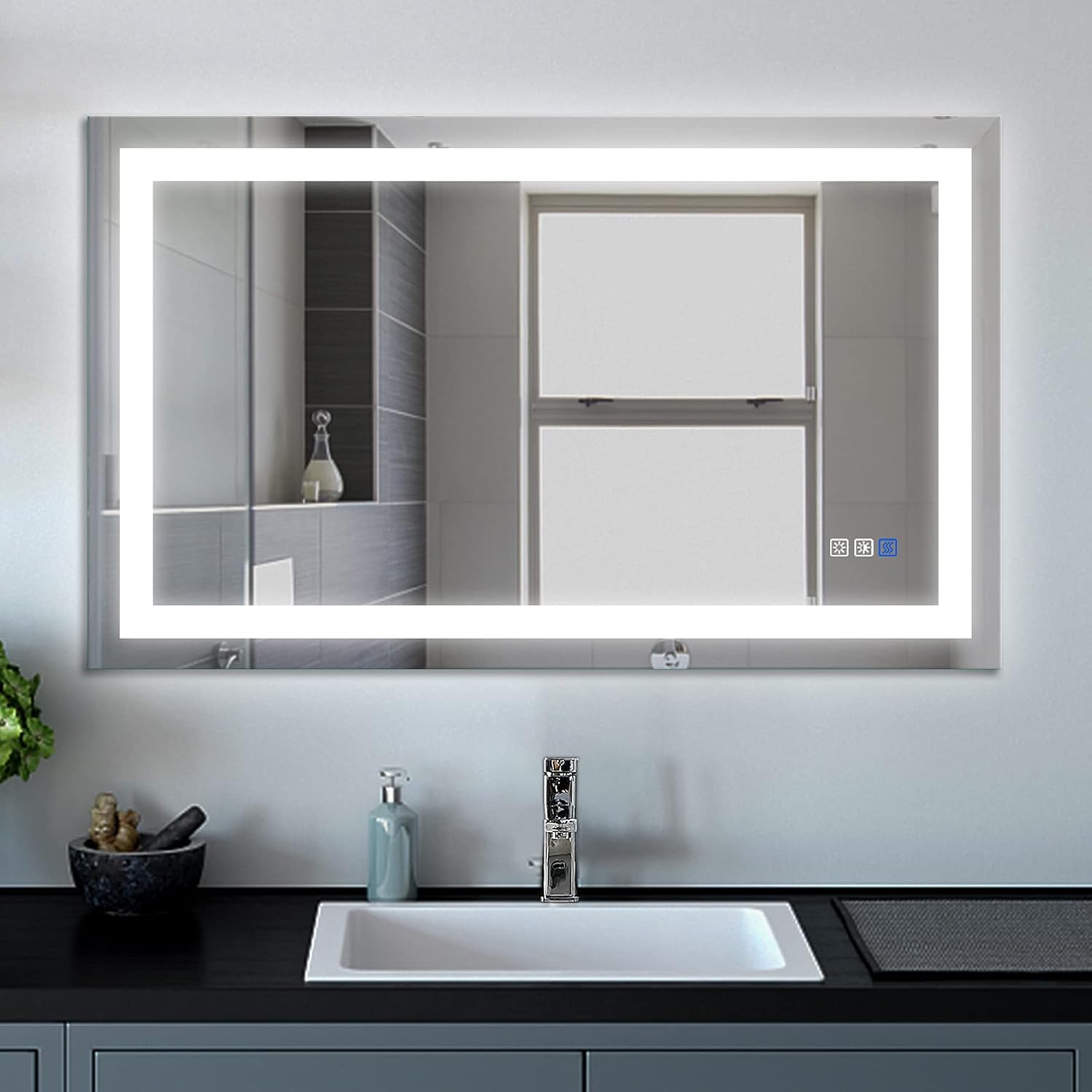 28 x 36 Inch LED Bathroom Vanity Mirror with Lights S581