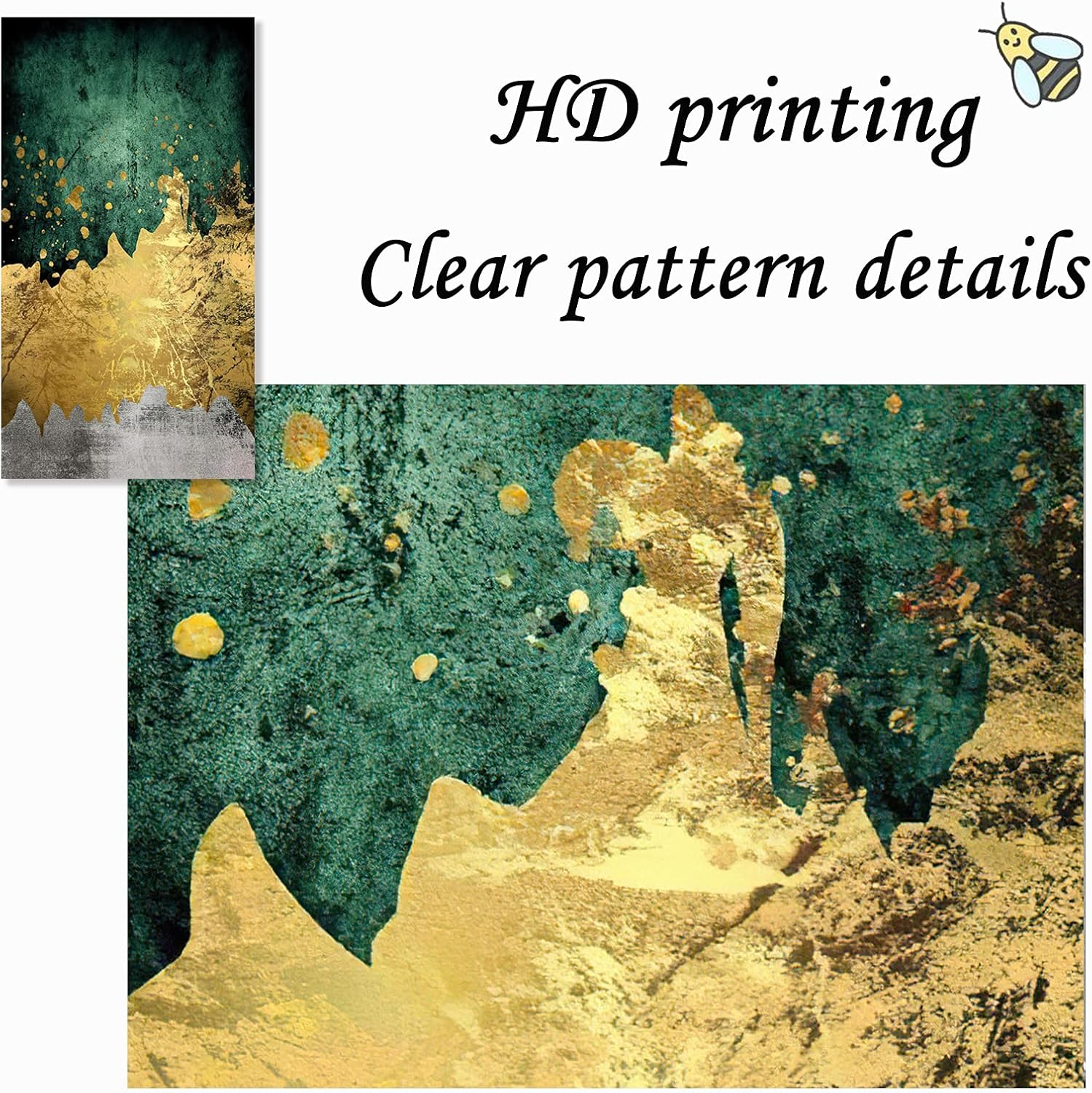 Green Gold Canvas Wall Art Abstract Poster 50x100cm No Frame B1048