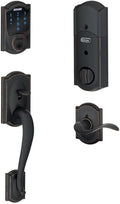 Aged Bronze Touchscreen Deadbolt with Built-In Alarm X21758