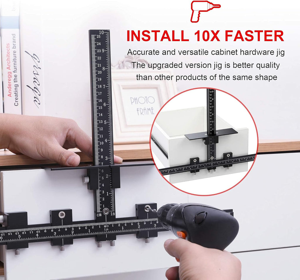 Cabinet Hardware Jig, Adjustable Template, Aluminum Alloy, Pack of 2 E290
