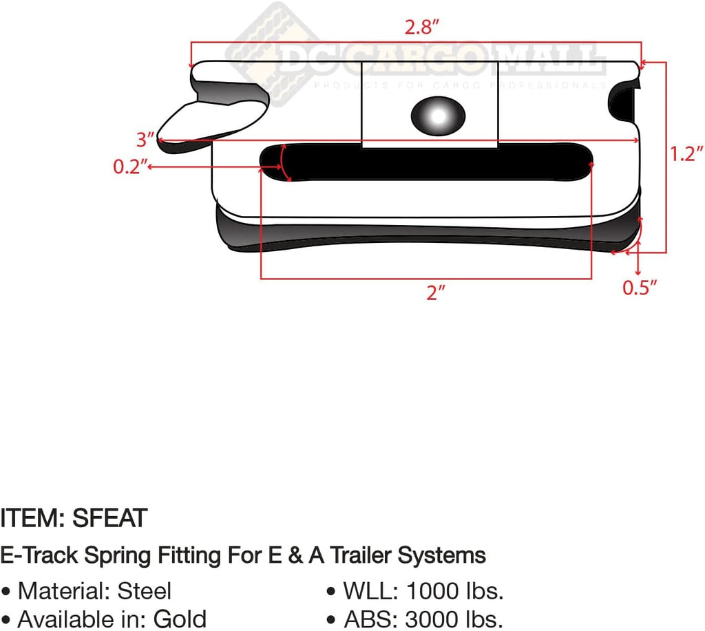 25 Loose Steel E-Track Spring Fittings E783421