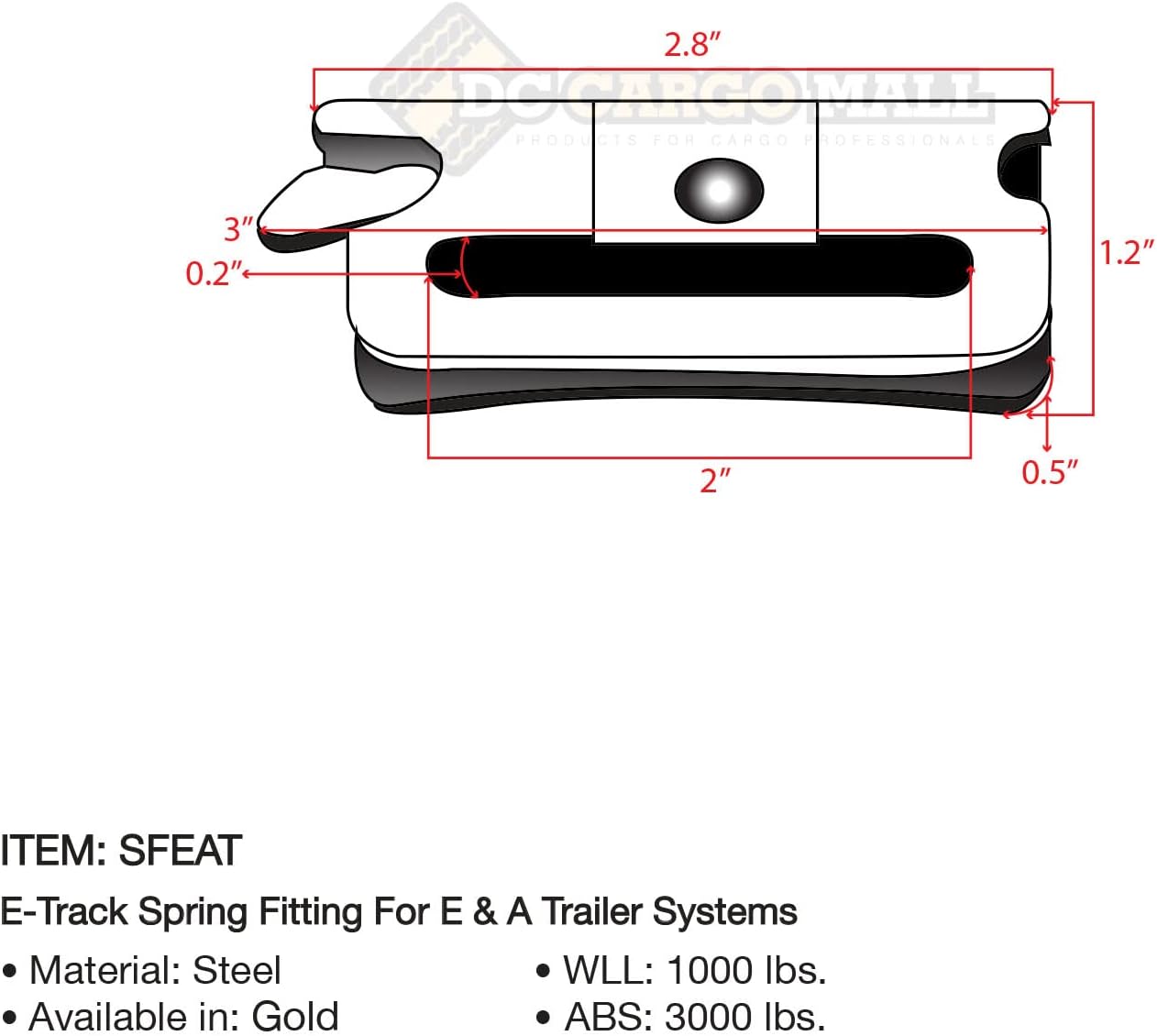 25 Loose Steel E-Track Spring Fittings E783421