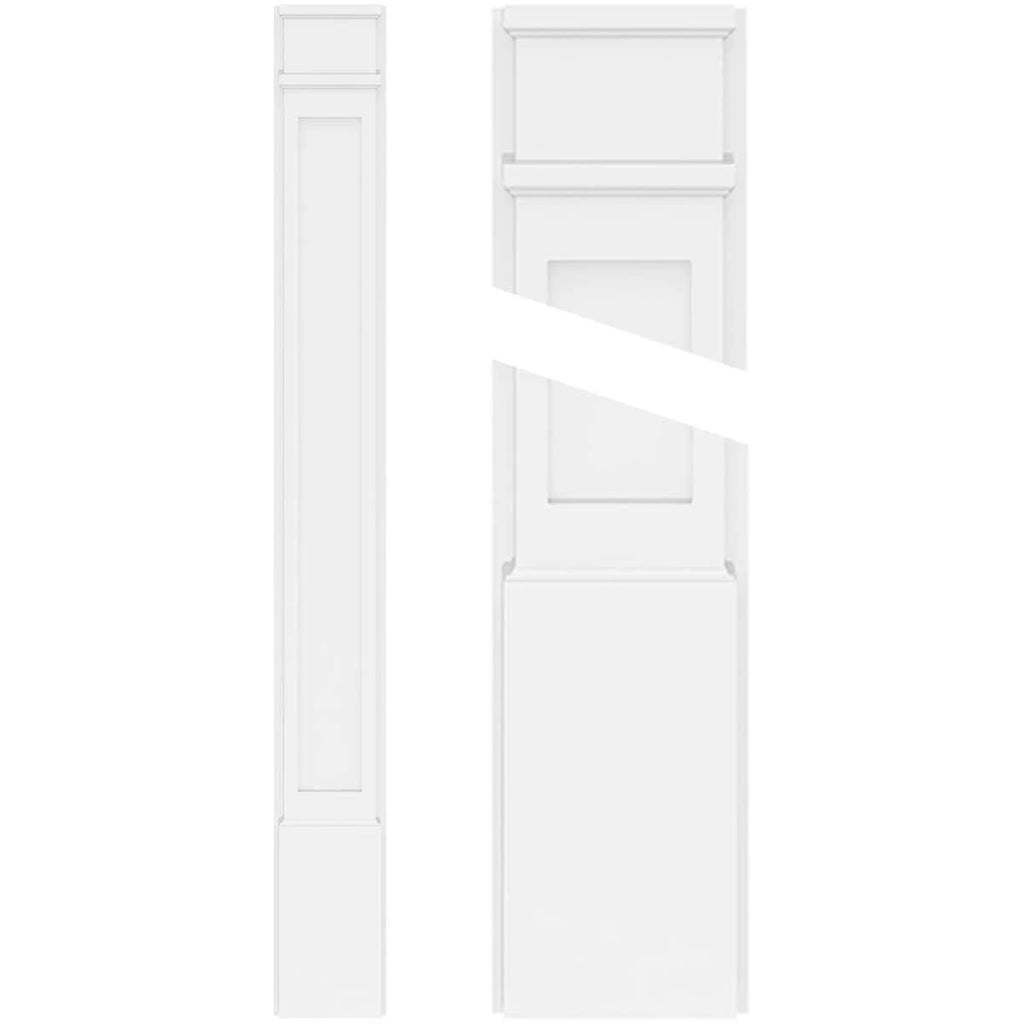Flat Panel PVC Pilaster with Decorative Capital & Base (Pair) C3707